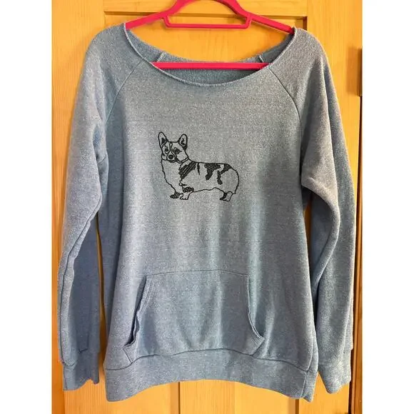 ALTERNATIVE EARTH Corgi Sweatshirt Women's Size L/XL - Picture 2 of 8